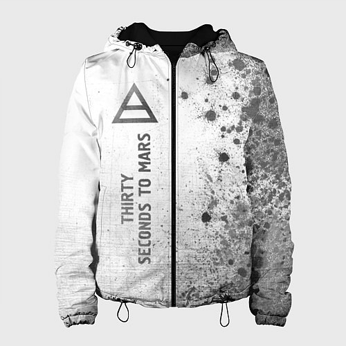 Женская куртка Thirty Seconds to Mars - white gradient по-вертика / 3D-Черный – фото 1