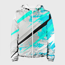 Куртка с капюшоном женская Color white light blue, цвет: 3D-белый