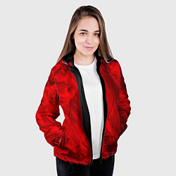 Куртка с капюшоном женская Красный камень абстракция, цвет: 3D-черный — фото 2