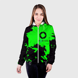 Куртка с капюшоном женская Portal черный дым, цвет: 3D-белый — фото 2