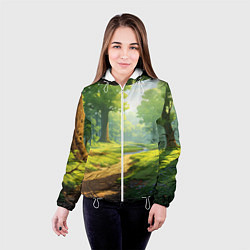 Куртка с капюшоном женская Fabulous forest, цвет: 3D-белый — фото 2