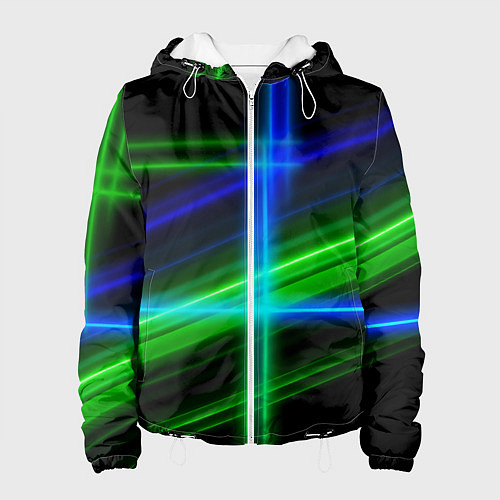 Женская куртка Color blue black green / 3D-Белый – фото 1