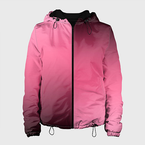 Женская куртка Розовый с затемнением градиент пополам / 3D-Черный – фото 1