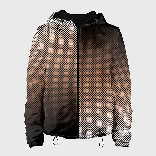 Женская куртка Чёрно-коричневый текстурный градиент пополам / 3D-Черный – фото 1