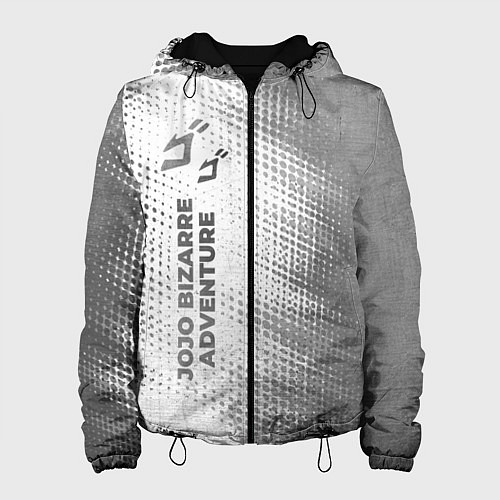 Женская куртка JoJo Bizarre Adventure - white gradient по-вертика / 3D-Черный – фото 1