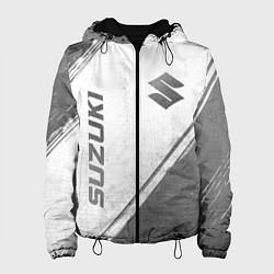 Куртка с капюшоном женская Suzuki - white gradient вертикально, цвет: 3D-черный