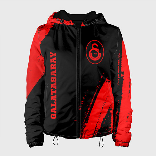 Женская куртка Galatasaray - red gradient вертикально / 3D-Черный – фото 1