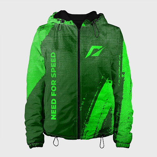 Женская куртка Need for Speed - green gradient вертикально / 3D-Черный – фото 1