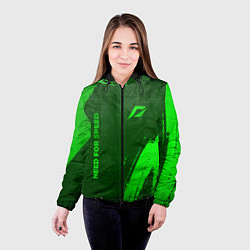 Куртка с капюшоном женская Need for Speed - green gradient вертикально, цвет: 3D-черный — фото 2