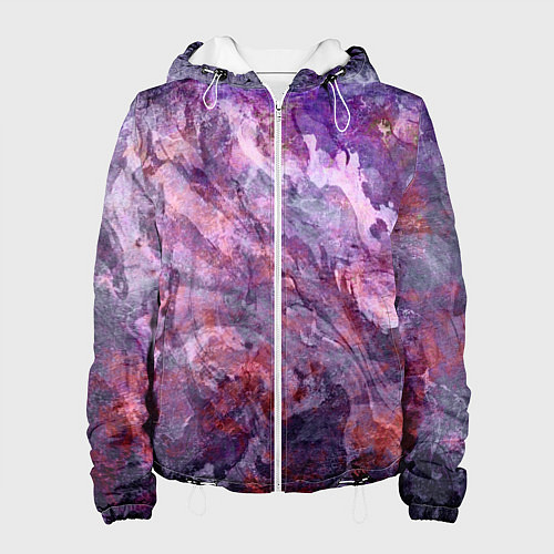 Женская куртка Абстракция - purple space stone / 3D-Белый – фото 1