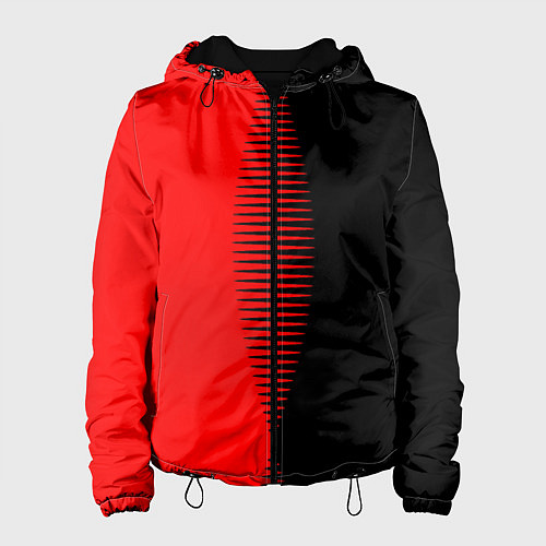 Женская куртка Чёрно-красный пополам с переходом / 3D-Черный – фото 1