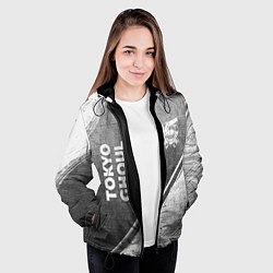 Куртка с капюшоном женская Tokyo Ghoul - grey gradient вертикально, цвет: 3D-черный — фото 2
