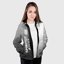 Куртка с капюшоном женская Spirited Away - grey gradient по-вертикали, цвет: 3D-черный — фото 2