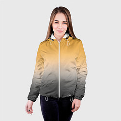 Куртка с капюшоном женская Бледный жёлто-серый градиент, цвет: 3D-белый — фото 2