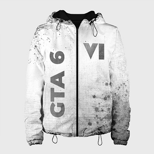 Женская куртка GTA 6 - white gradient вертикально / 3D-Черный – фото 1
