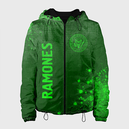 Женская куртка Ramones - green gradient вертикально / 3D-Черный – фото 1