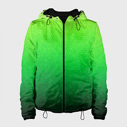 Женская куртка Градиент мозаика зелёный в тёмный