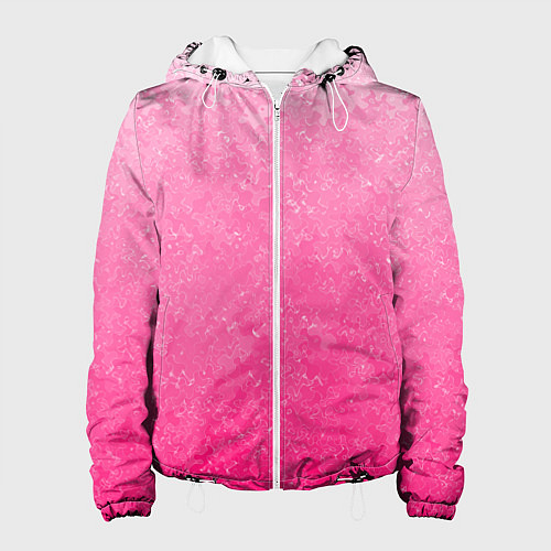 Женская куртка Розовый градиент с узором / 3D-Белый – фото 1
