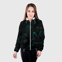 Куртка с капюшоном женская Color black turquoise, цвет: 3D-белый — фото 2