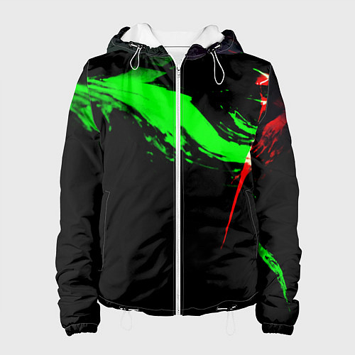Женская куртка Color black green red / 3D-Белый – фото 1