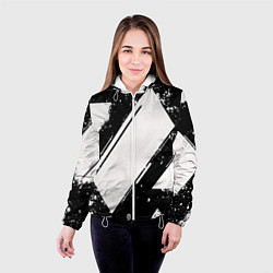 Куртка с капюшоном женская Color black white, цвет: 3D-белый — фото 2