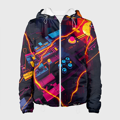 Женская куртка Техническая абстракция / 3D-Белый – фото 1