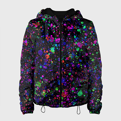 Женская куртка Чёрный с разноцветными брызгами / 3D-Черный – фото 1