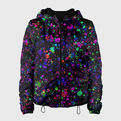 Женская куртка Чёрный с разноцветными брызгами