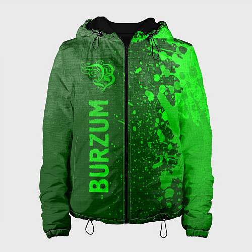 Женская куртка Burzum - green gradient по-вертикали / 3D-Черный – фото 1