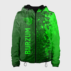 Куртка с капюшоном женская Burzum - green gradient по-вертикали, цвет: 3D-черный