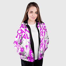 Куртка с капюшоном женская Valorant розовый огонь, цвет: 3D-черный — фото 2