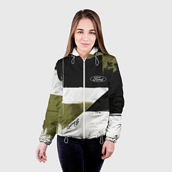 Куртка с капюшоном женская Ford эмблема, цвет: 3D-белый — фото 2