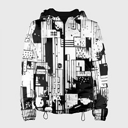 Женская куртка Чёрно-белый светлая абстракция