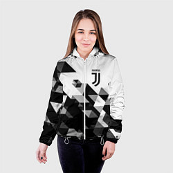Куртка с капюшоном женская Juventus geometry black, цвет: 3D-белый — фото 2