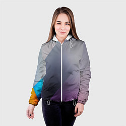 Куртка с капюшоном женская Color grey with stripes, цвет: 3D-белый — фото 2