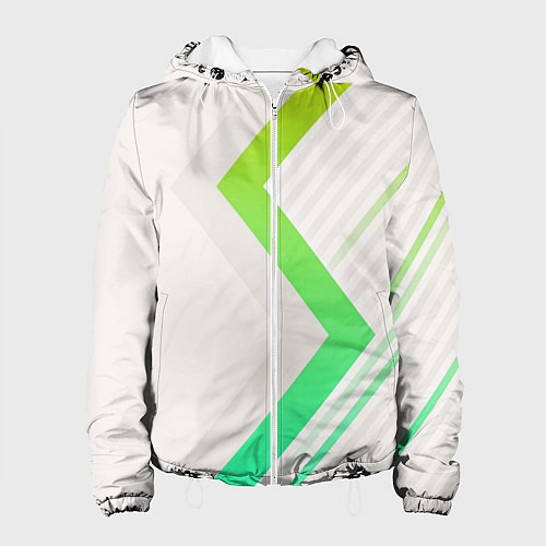Женская куртка Color white line green / 3D-Белый – фото 1