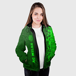 Куртка с капюшоном женская AC Milan - green gradient по-вертикали, цвет: 3D-черный — фото 2