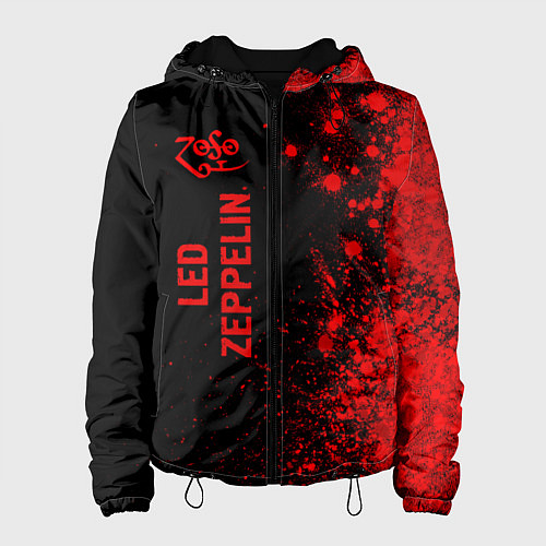 Женская куртка Led Zeppelin - red gradient по-вертикали / 3D-Черный – фото 1