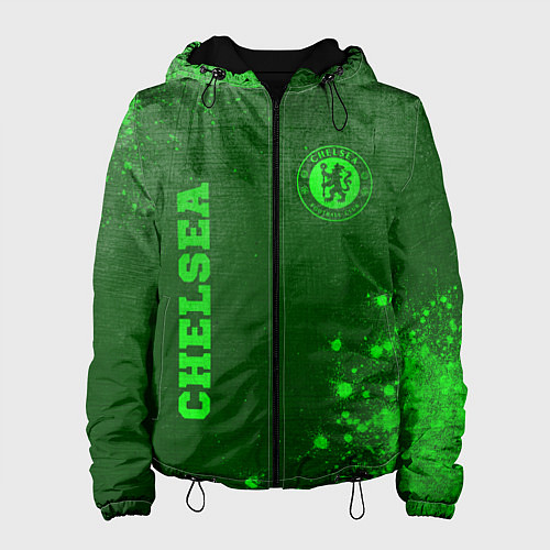 Женская куртка Chelsea - green gradient вертикально / 3D-Черный – фото 1