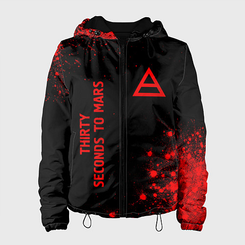 Женская куртка Thirty Seconds to Mars - red gradient вертикально / 3D-Черный – фото 1