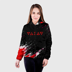 Куртка с капюшоном женская Ведьмак текстура краски, цвет: 3D-черный — фото 2