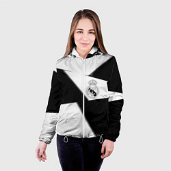 Куртка с капюшоном женская Real Madrid geometry black, цвет: 3D-белый — фото 2