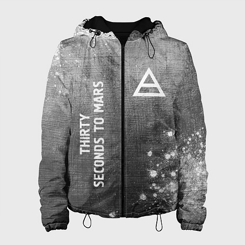 Женская куртка Thirty Seconds to Mars - grey gradient вертикально / 3D-Черный – фото 1