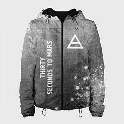 Куртка с капюшоном женская Thirty Seconds to Mars - grey gradient вертикально, цвет: 3D-черный