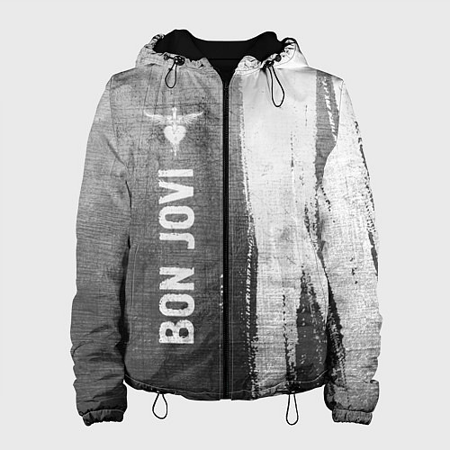 Женская куртка Bon Jovi - grey gradient по-вертикали / 3D-Черный – фото 1