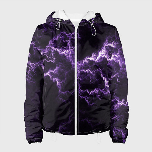 Женская куртка Lightning purple flicker / 3D-Белый – фото 1