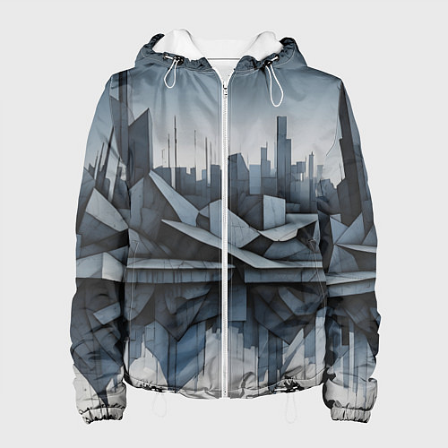 Женская куртка Небоскребы и скалы / 3D-Белый – фото 1