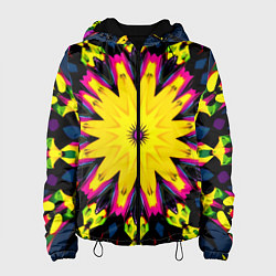 Куртка с капюшоном женская Звездный калейдоскоп, цвет: 3D-черный