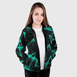 Куртка с капюшоном женская The triangle is light blue, цвет: 3D-черный — фото 2