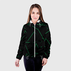 Куртка с капюшоном женская Color light green line, цвет: 3D-белый — фото 2